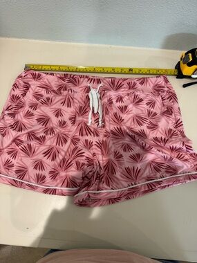 Hello Mello Pink Palm-Print Women's Drawstring Shorts